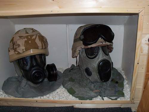 my british mk 6 and us pasgt gulf war helmets