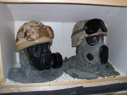 my british mk 6 and us pasgt gulf war helmets
