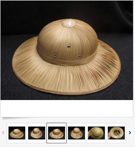 Vietnam civillian made reed sun helmet