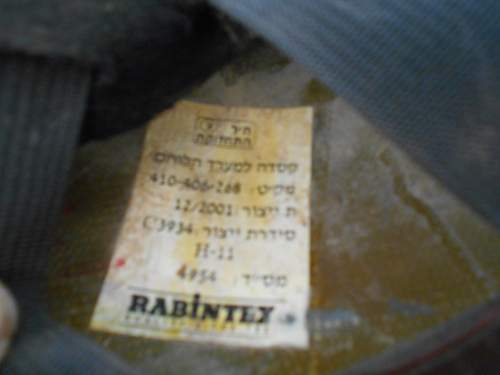 Israeli orlite helmet and Mitznefet