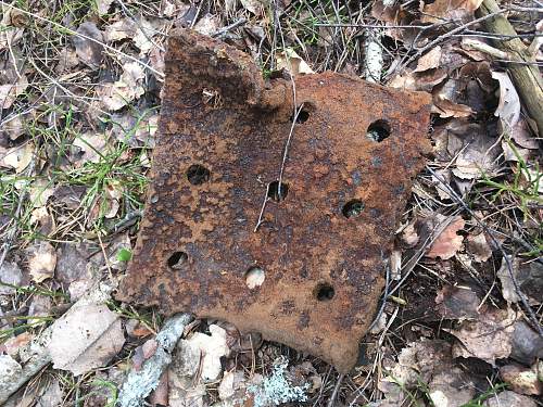 Relics of a blown up railway bridge.