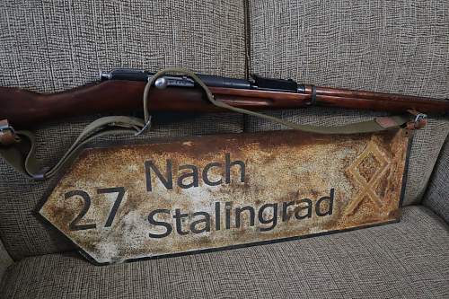 Original &quot;Nach Stalingrad&quot; sign from the 14th Panzer Division