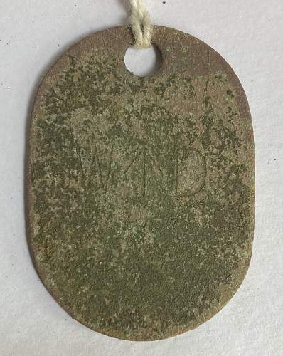 War Department WD ammunition crate tag.