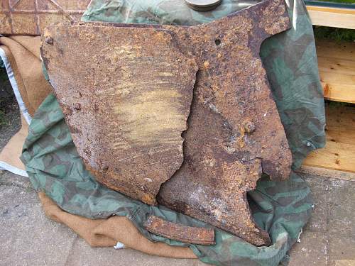 Relic German Pak 40 battle damaged Shield recovered HILL 112 Normandy