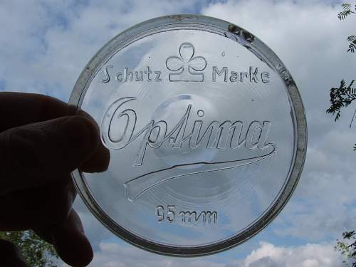 Its a Mystery?, WW2 German glass lid marked 95mm