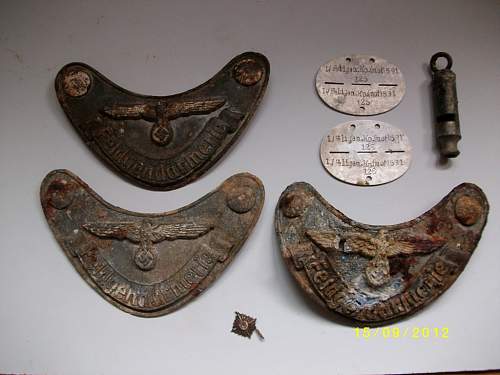 Feldgendarmerie gorgets, ID`s and some helmets