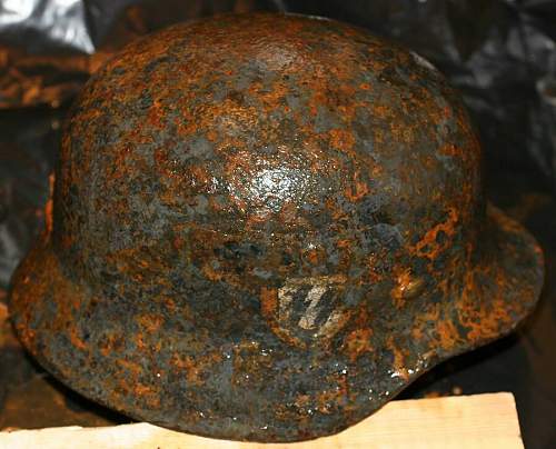 Some of the SS bunker dug helmets