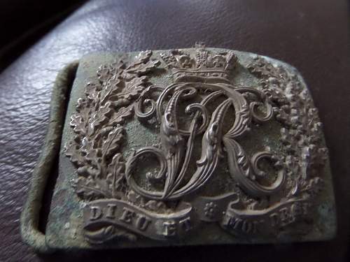 British Officers belt buckle dug up help needed