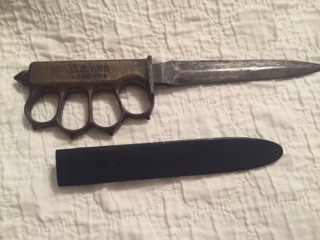 1918 WWI US Army brass knuckle trench fighting knife