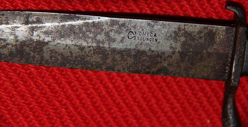 WWI WWII German Trench Knife / Boot knife Nahkampfmesser Solingen Omega