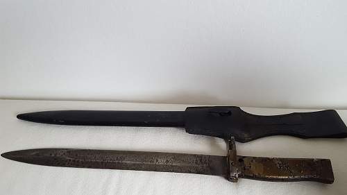 WW1 1916 Ersatz German Bayonet found in Fort de Vaux (Verdun) Original not Turkish.