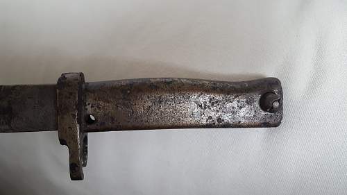 WW1 1916 Ersatz German Bayonet found in Fort de Vaux (Verdun) Original not Turkish.