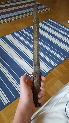 WW1 1916 Ersatz German Bayonet found in Fort de Vaux (Verdun) Original not Turkish.