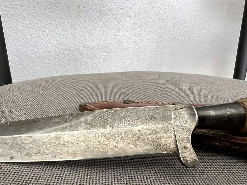 Engraved german fighting knife