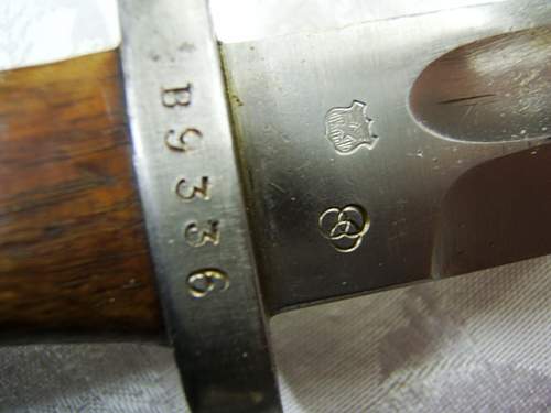 Weyersberg Kirschbaum made bayonet marked &amp; numbered