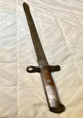 Possible very rare maker’s mark on Swiss M1914 Pioneer sawback bayonet?