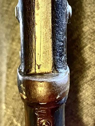 PLEASE HELP. Unidentifiable stamp symbol on metal scabbard of German made Chilean issued M1895