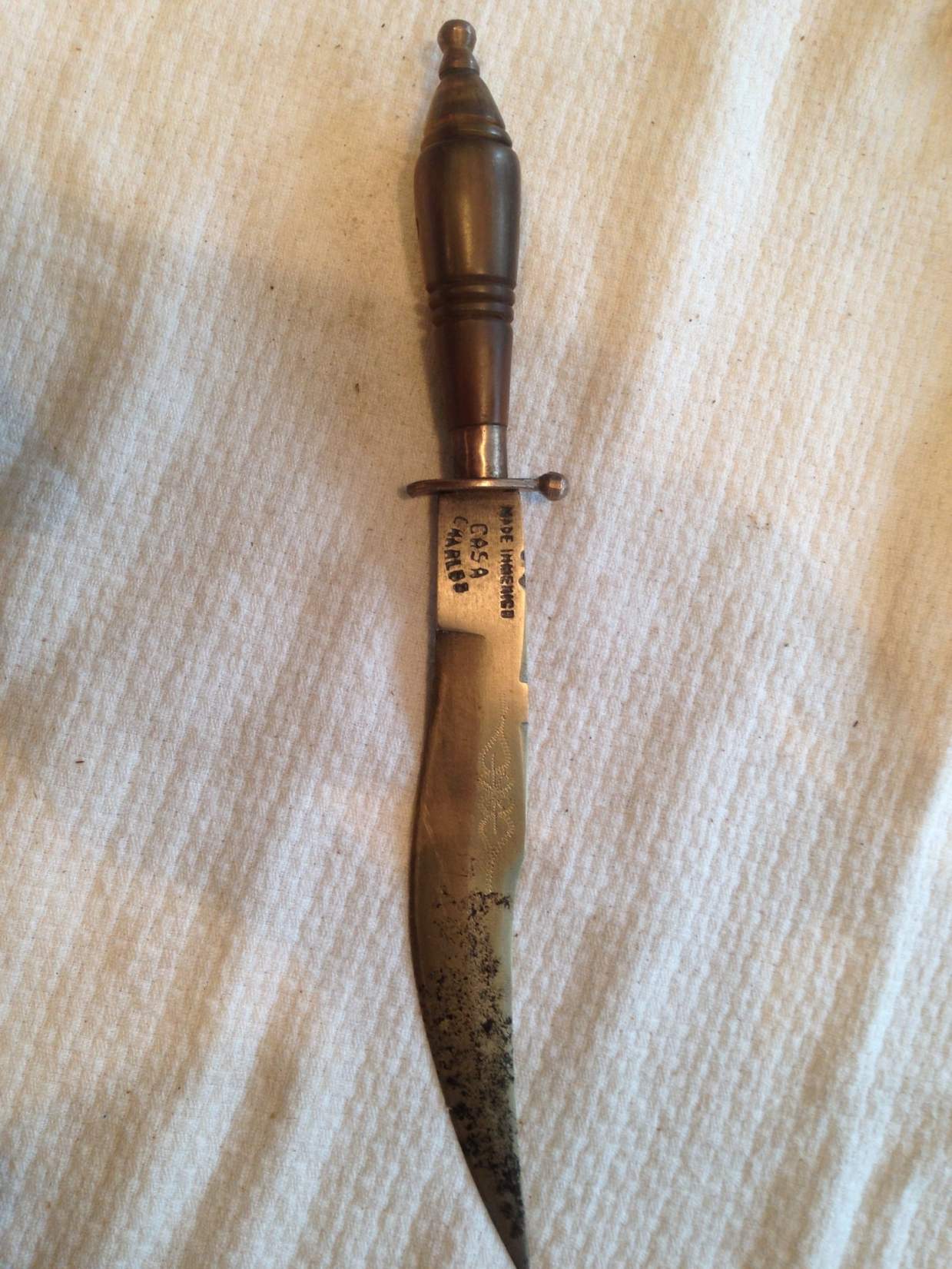 Antique Mexican Knife with a Scorpian Tip Blade