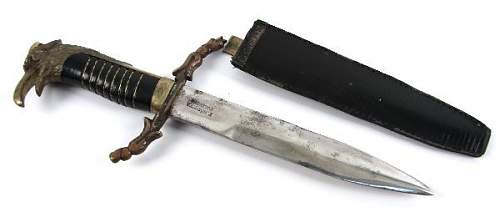 Interesting dagger from early XX century,decorative handle &amp; massive blade