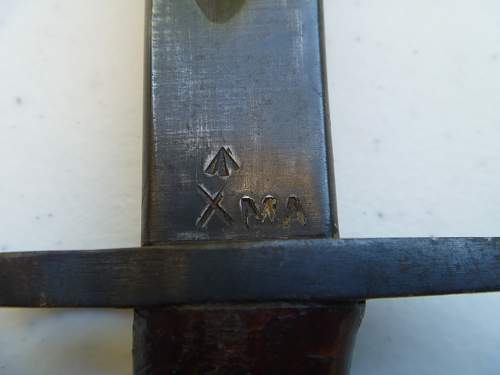 Lithgow P1907 bayonet marked for South African Police (SAP)