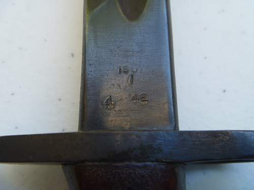 Lithgow P1907 bayonet marked for South African Police (SAP)