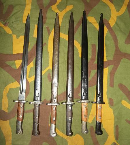 Yugoslav Model 1924 bayonets, original production and German captured