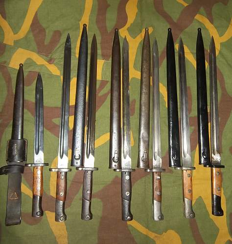 Yugoslav Model 1924 bayonets, original production and German captured