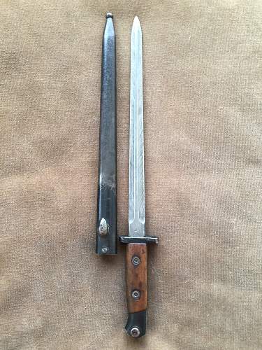 German-modified Belgian Model 1916/24 bayonet