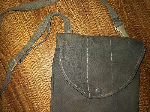 West or east german unknown canvas gas mask bag