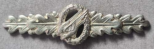 Tätigkeitsabzeichen für Fallschirmspringer 1957-1958 - Parachutists Badge 1957-1958 - Assmann Senior with pin back fastener