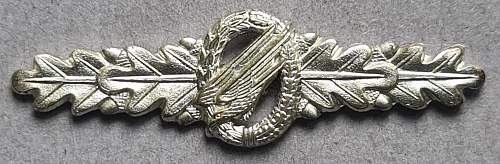 Tätigkeitsabzeichen für Fallschirmspringer 1957-1958 - Parachutists Badge 1957-1958 - Steinhauer &amp; Lück Senior with pin back fastener