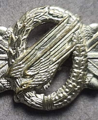 Tätigkeitsabzeichen für Fallschirmspringer 1957-1958 - Parachutists Badge 1957-1958 - Steinhauer &amp; Lück Senior with pin back fastener