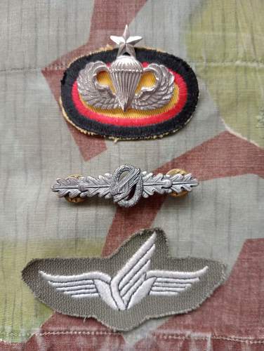 Tätigkeitsabzeichen für Fallschirmspringer 1957-1958 - Parachutists Badge 1957-1958 - Assmann Basic with splint pins