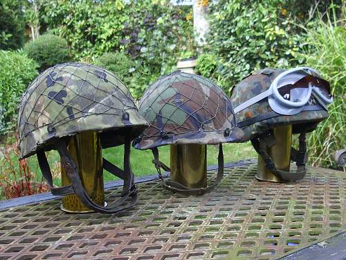 Bundeswehr steel helmets.