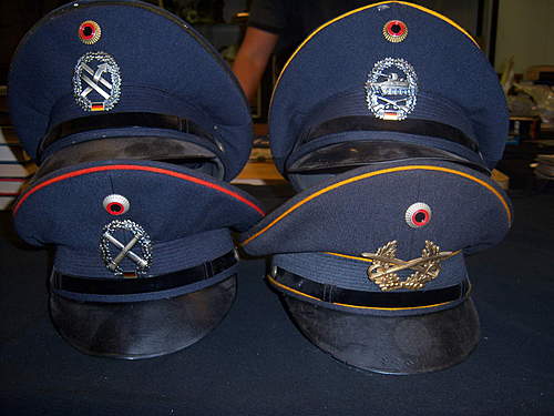 Bundeswehr peaked caps.