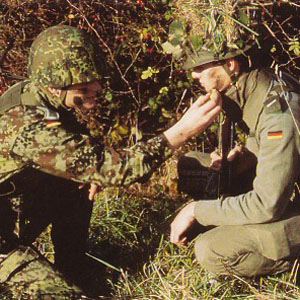 Bundeswehr steel helmets.