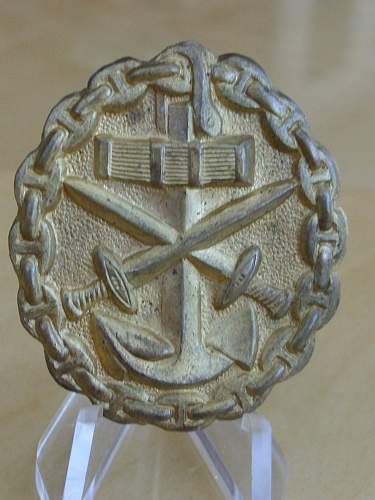 Post war Imperial Naval wound badges...........