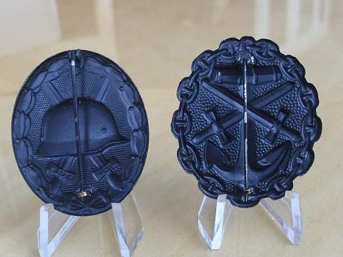 Post war Imperial Naval wound badges...........