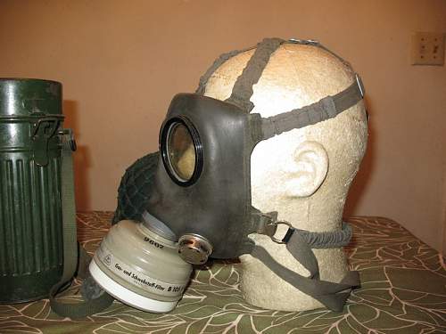 West German gas mask dated 1958 with cannister