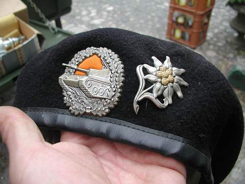 Bundeswehr panzer beret with color cloth under badge ?