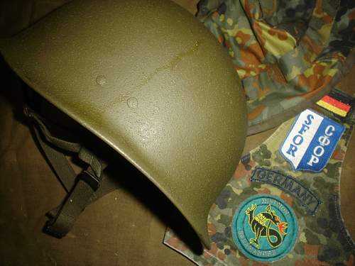 Bundeswehr steel helmets.