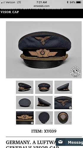 Luftwaffe Schirmmutze help.....General Officer