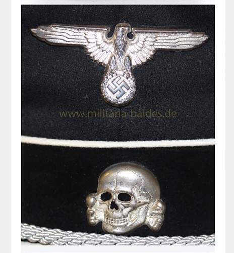 Black SS Officer's cap, no tag, no logo