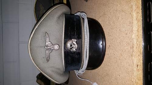 URGENT INQUIRY:- Is this WW2 German Waffen S.S. officer’s peaked cap &quot;Schellenberg maker marked&quot; Real or Fake?