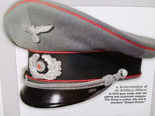 Artillery officer visor cap genuine?
