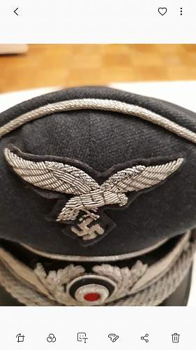 Luftwaffe Visor cap - original insignia.