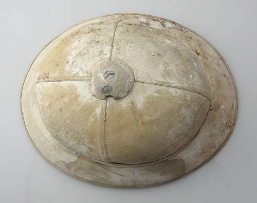 Salty white washed French-made pith helmet