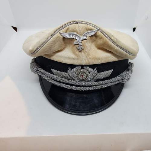 Luftwaffe Summer White top Officers Cap