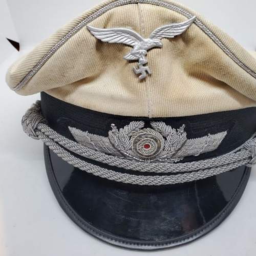 Luftwaffe Summer White top Officers Cap