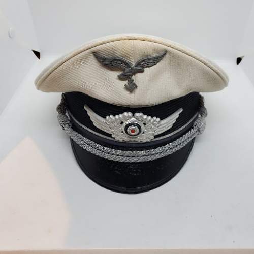 Luftwaffe Summer White top Officers Cap